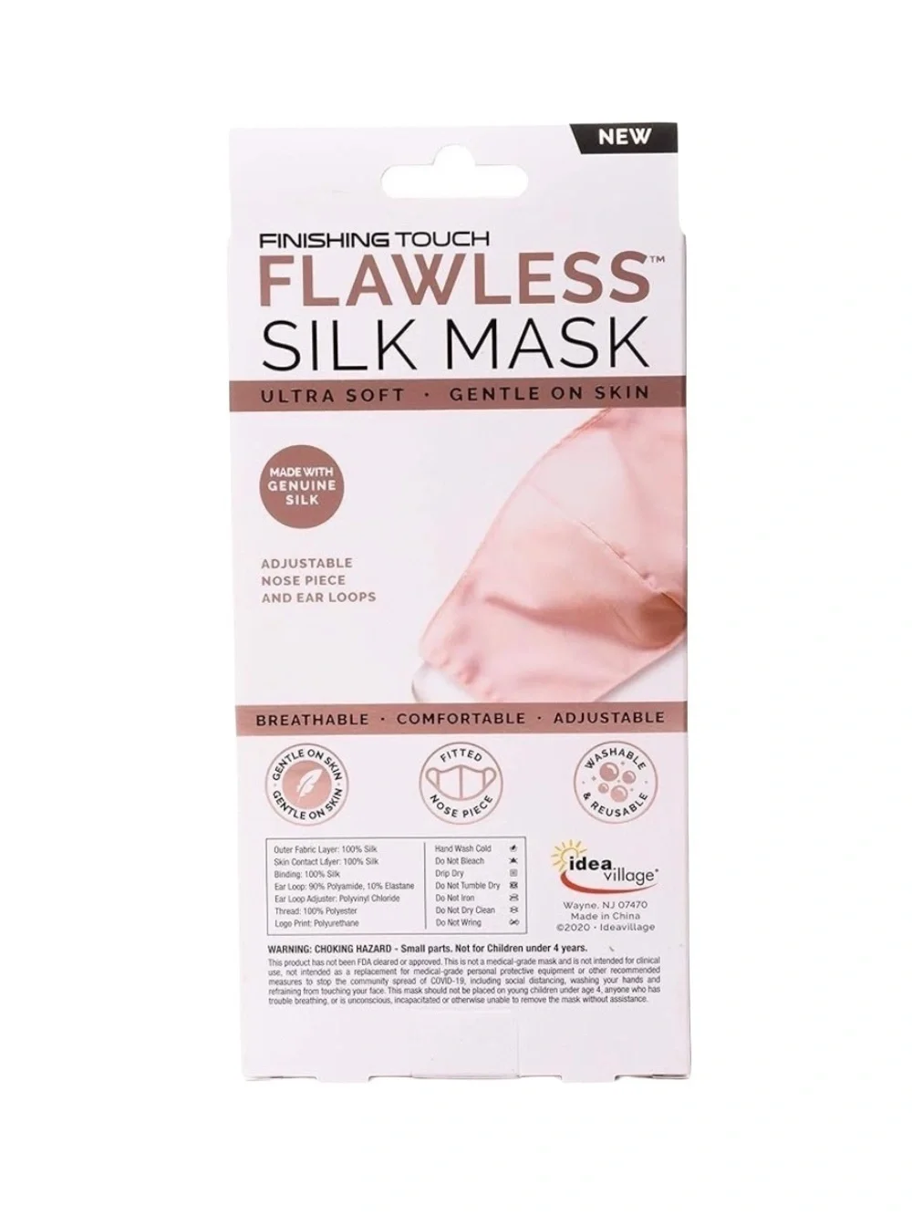 FINISHING TOUCH FLAWLESS SILK MASK - ADULT SIZE (NEW WITH TAGS)